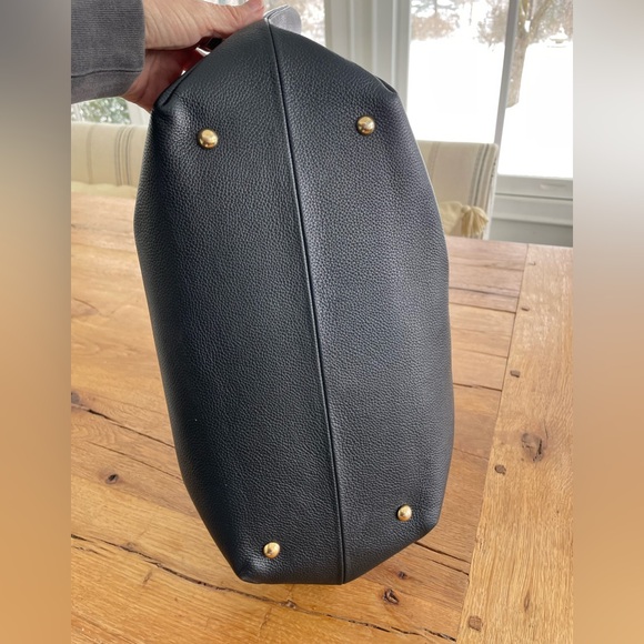 DeMellier Elegant Black Tote with Gold Detail - Picture 7 of 10